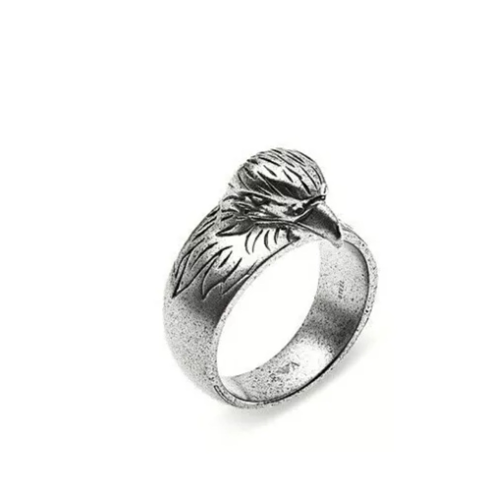 Emporio Armani Grey Tone Eagle Ring